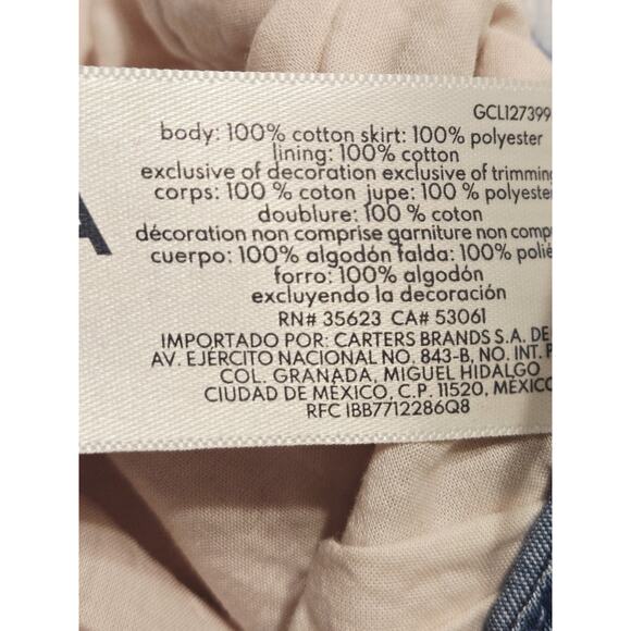 Osh Kosh Denim PINK Tulle Skirt Overalls Denim Dress Toddler 4t Cotton Fairy - Picture 6 of 6